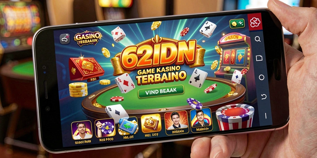 Screenshot dari gameplay 62IDN yang menunjukkan berbagai permainan Kasino.