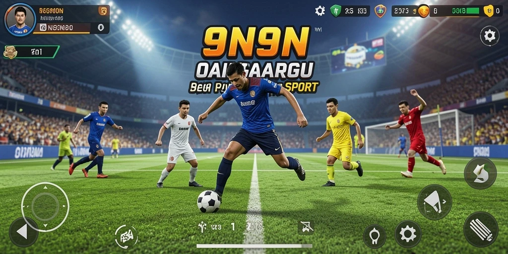 Tampilan gameplay seru dari 9N9N yang menunjukkan aksi olahraga.