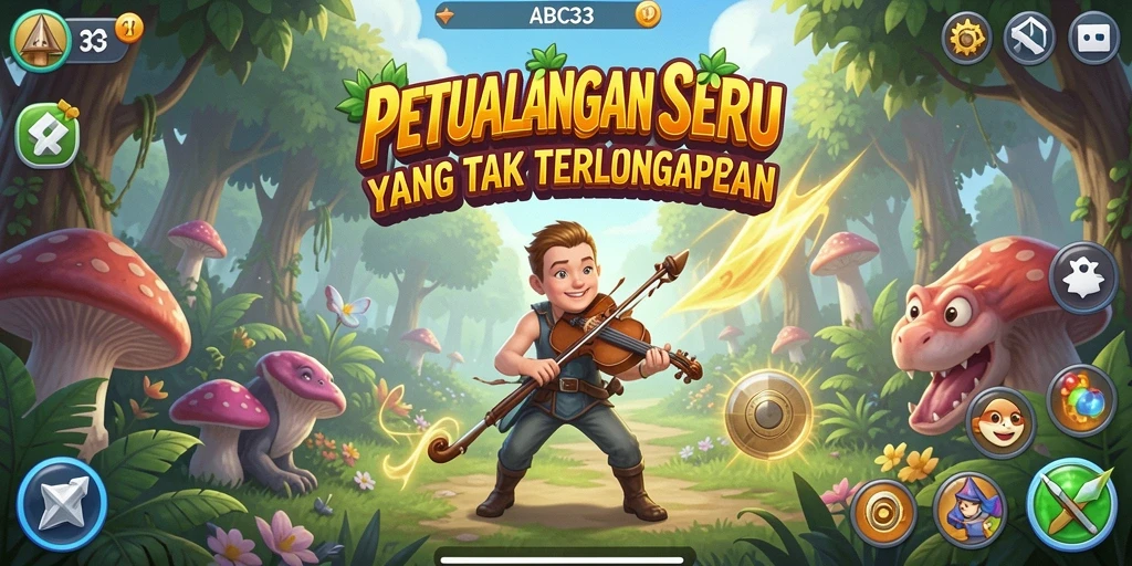 Tampilan gameplay ABC33 dengan dunia petualangan yang menarik.
