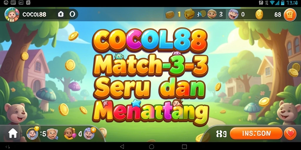 Tampilan gameplay Match-3 yang seru dan menarik di COCOL88.