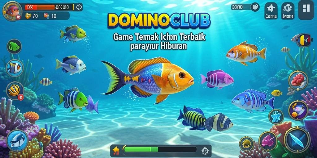 Tampilan gameplay menarik dari game Tembak Ikan DOMINOCLUB.