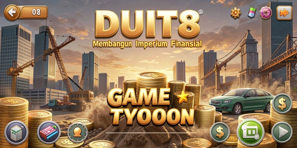 Tangkapan layar gameplay DUIT8 yang menunjukkan pengelolaan bisnis.