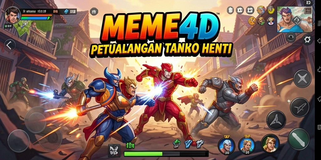 Tangkapan layar utama menampilkan aksi mendebarkan dalam MEME4D.