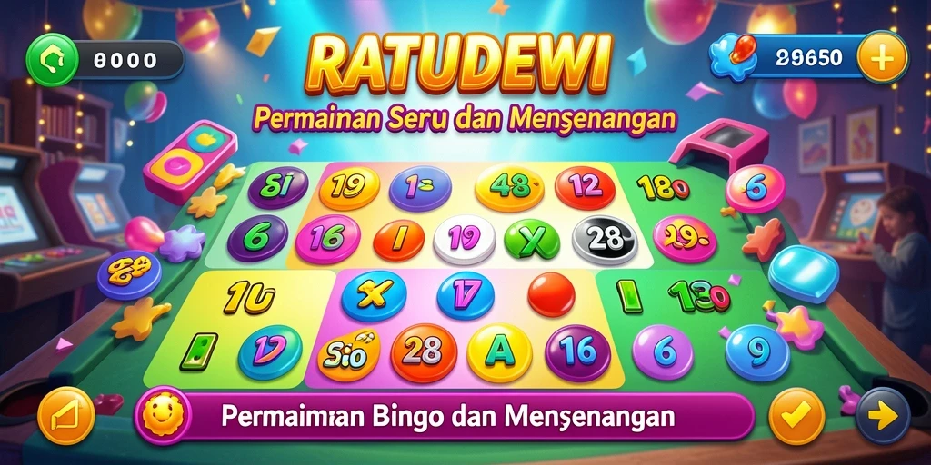 Screenshot gameplay <strong>RATUDEWI</strong> menunjukkan suasana seru permainan Bingo.