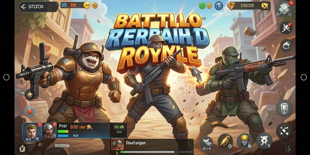 Screenshot utama SITUSTOTO menampilkan pertarungan intens dalam Battle Royale.