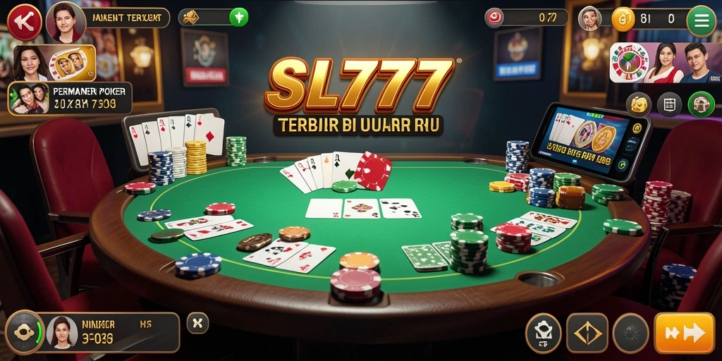 Tampilan menarik di gameplay poker SL777 yang bikin betah bermain.