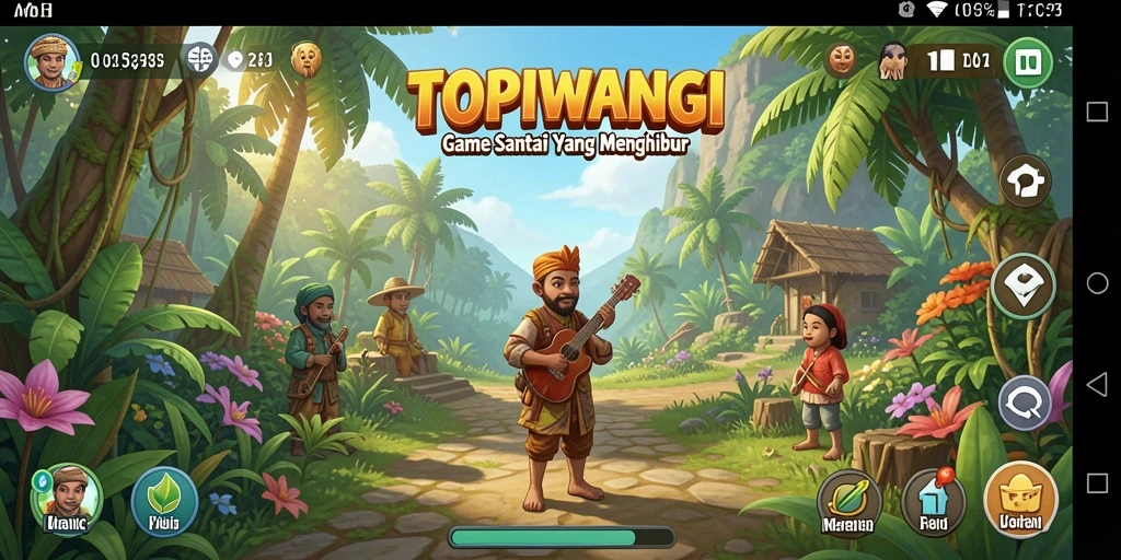 Screenshot TOPIWANGI menunjukkan gameplay santai yang menghibur.