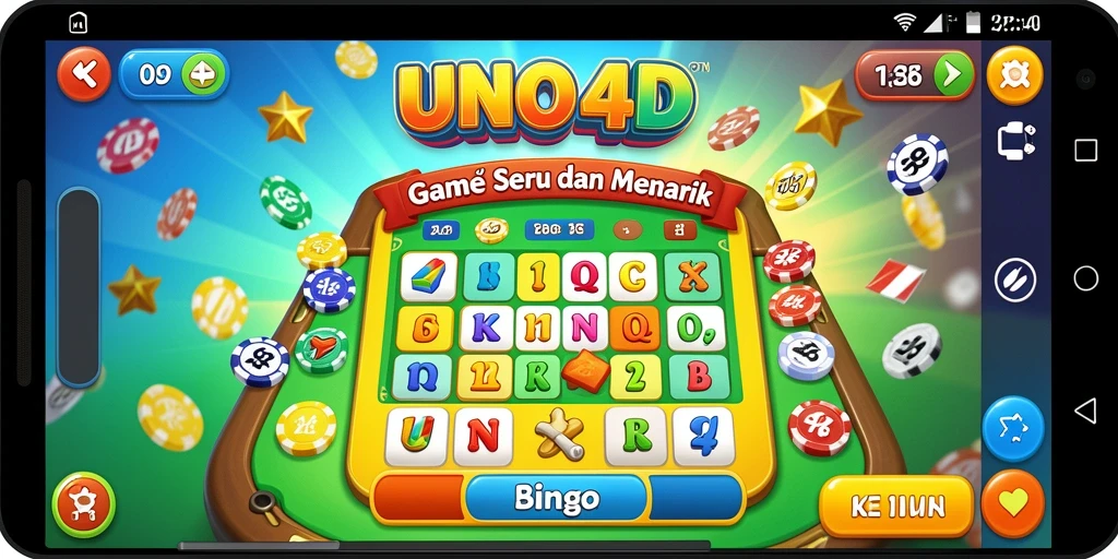 Tampilan gameplay UNO4D dengan suasana seru permainan Bingo.